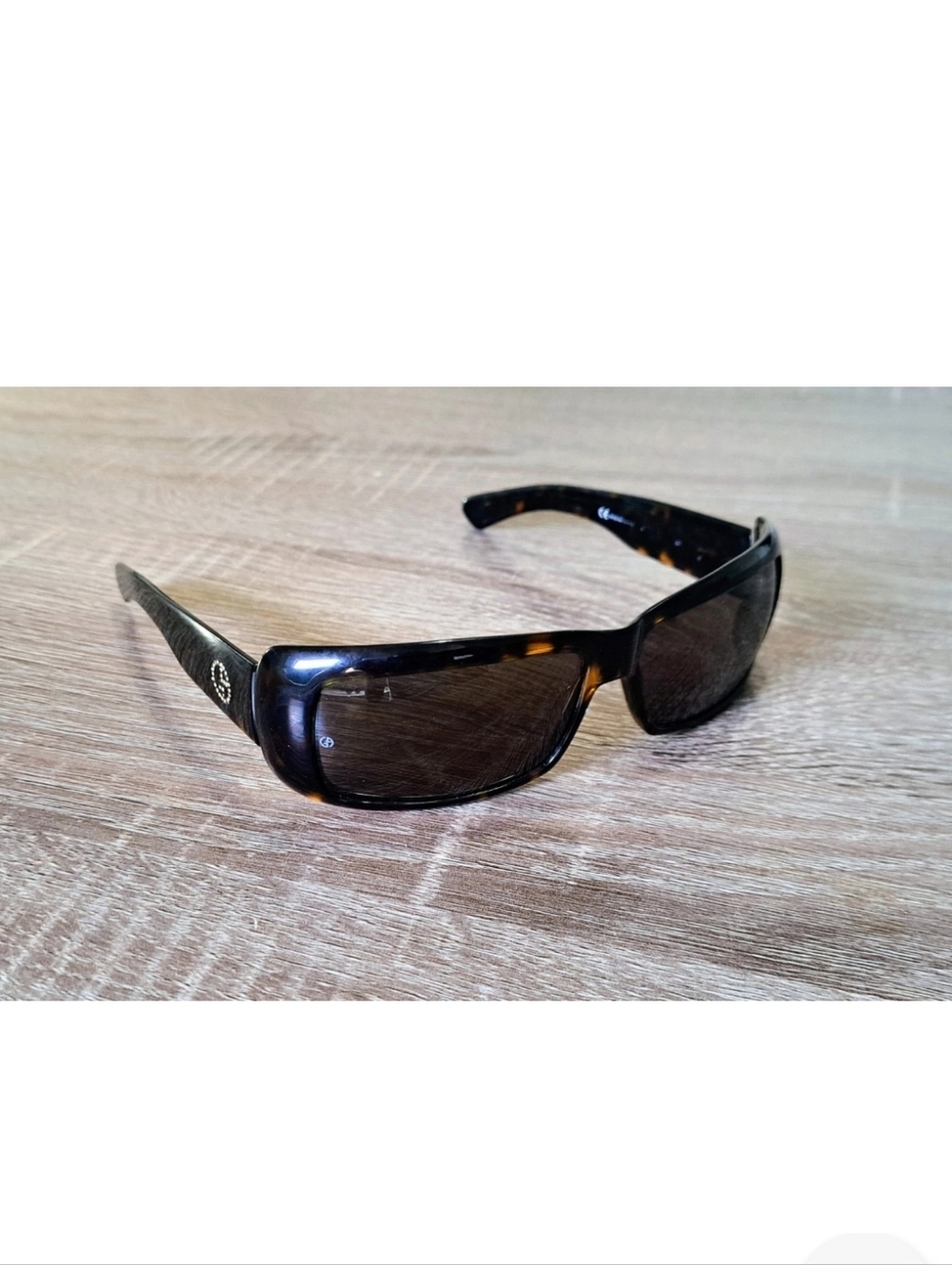 Giorgio Armani 54/Strass Sunglasses Tortoise Gray Women